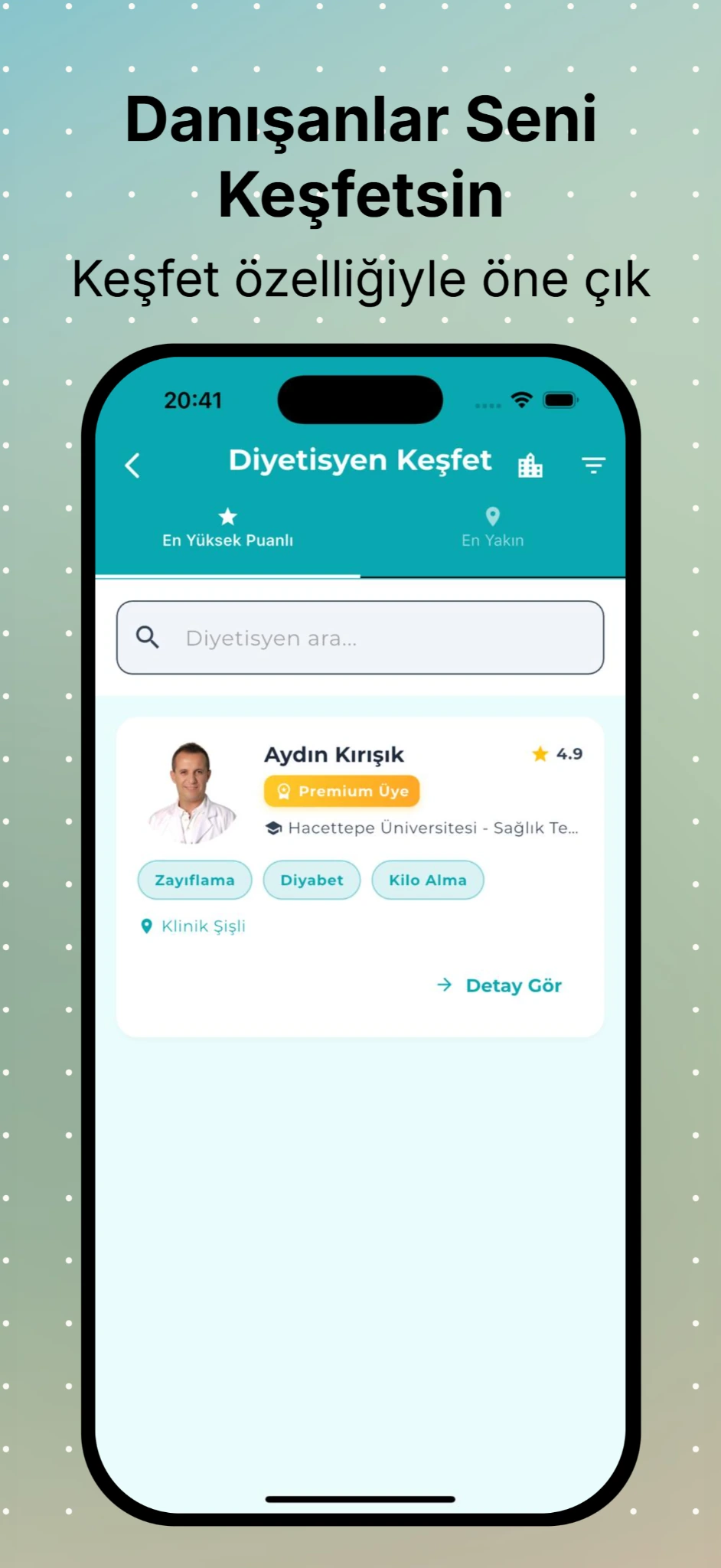 E-Diyetisyen: Diyetisyen Bul app preview