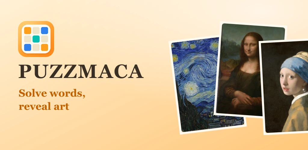 PUZZMACA: solve words, reveal art